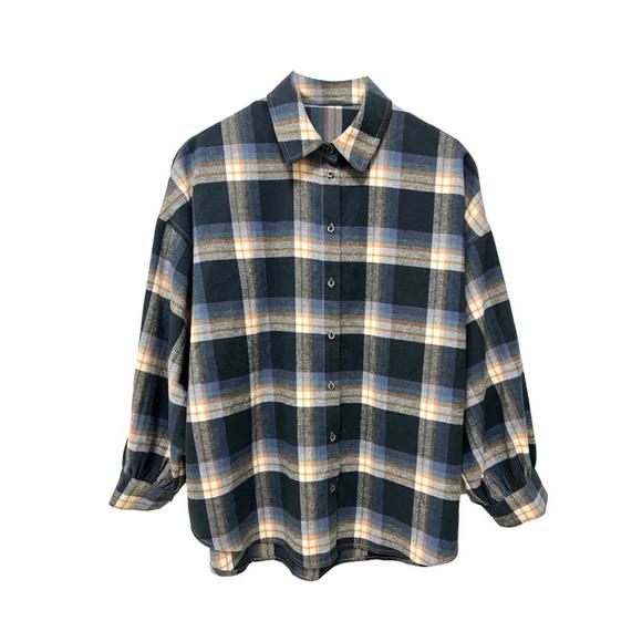 NEW SEE U SOON flannel shirt in navy - Picture 3 of 4